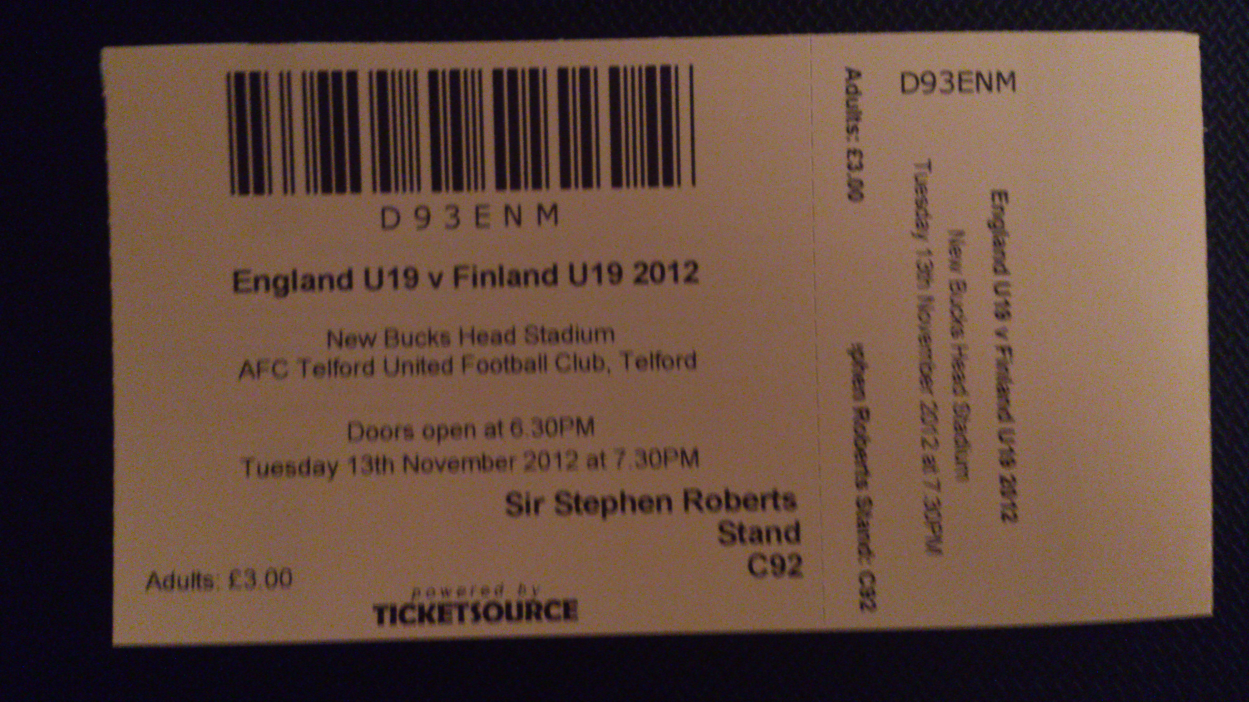 England -v- Finland U19's Ticket