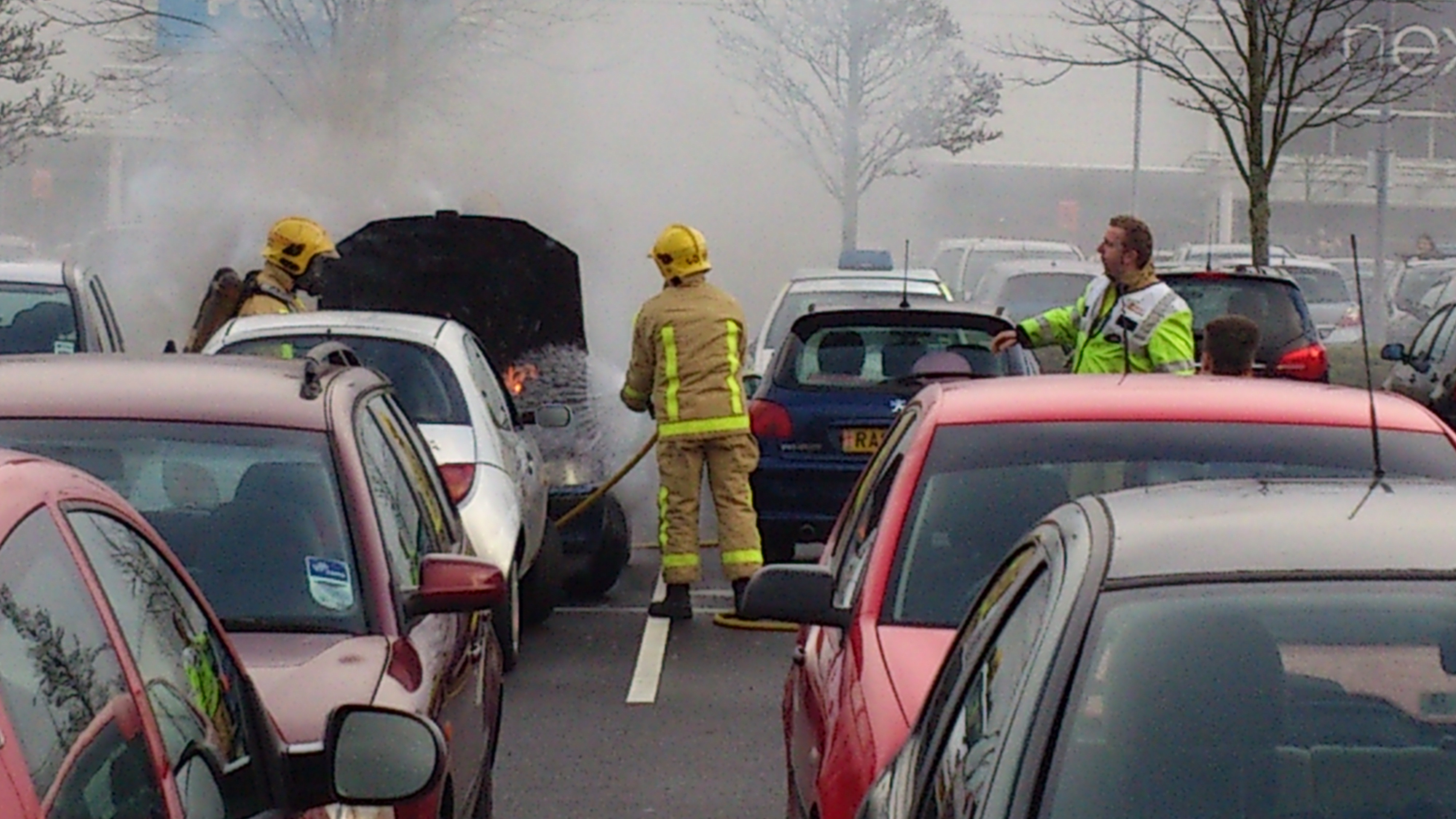 Car on fire at Forge Retail Park, Telford